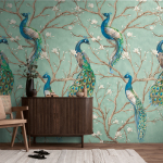 79223-9 Панно AS Creation 159*280, Павлины в цветущем саду